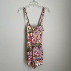 New LF The Brand Womens Purple Tropical Romper